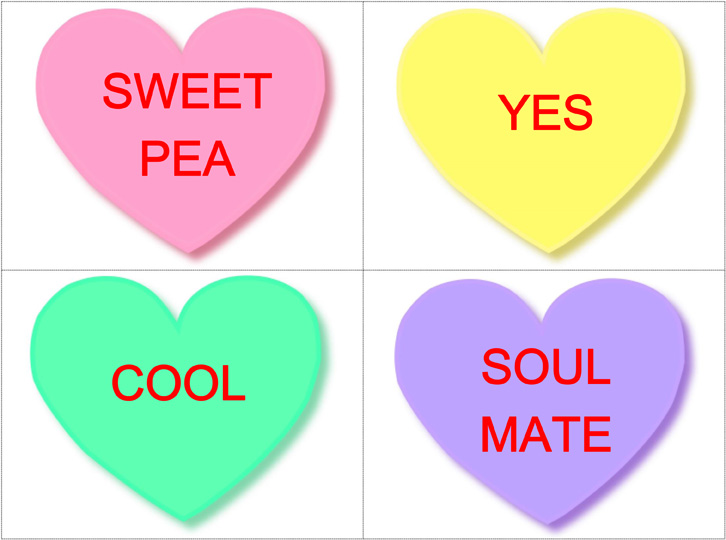 Valentine's Day Editable Conversation Heart Flashcards *Freebie